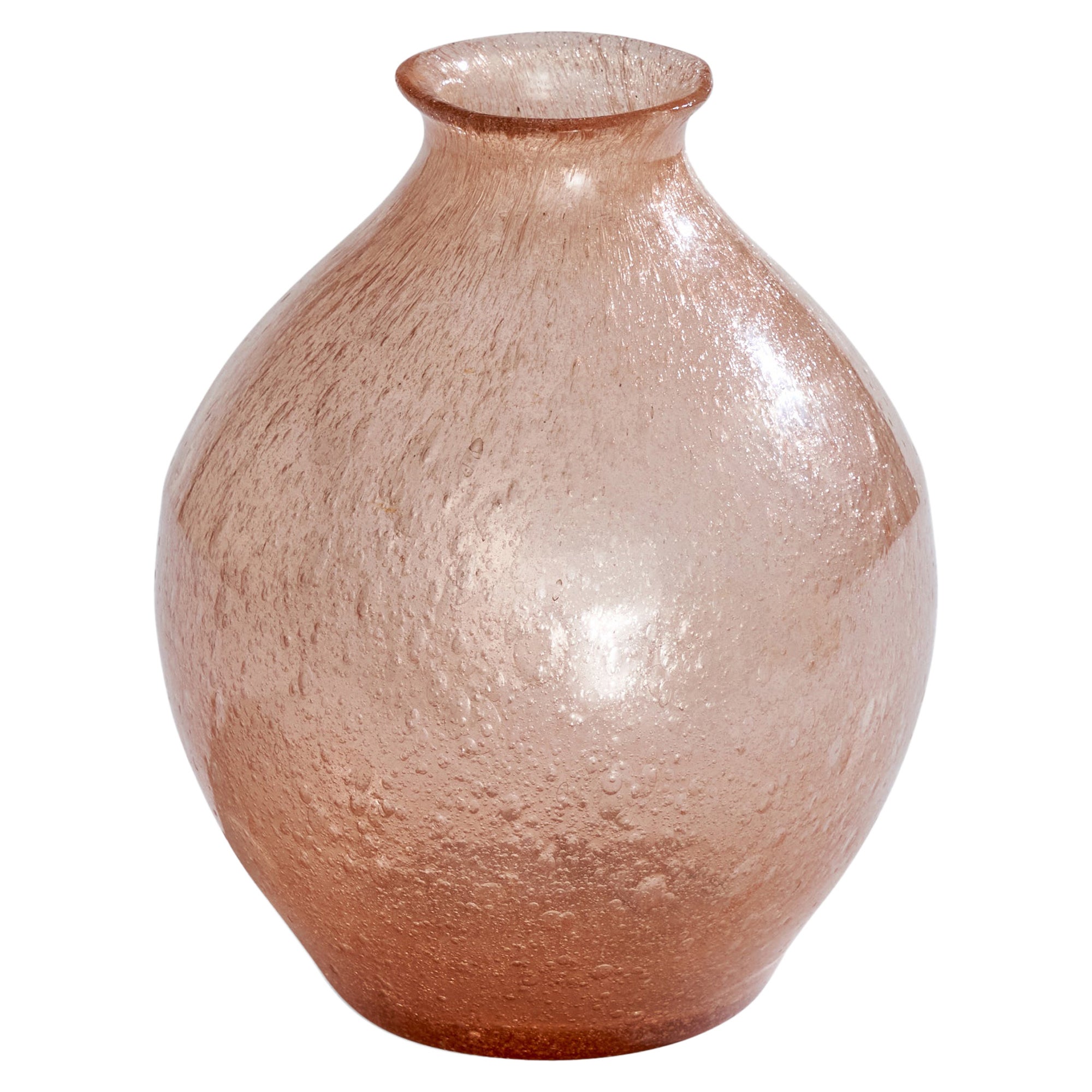 Italienischer Designer, Vase, Muranoglas, Italien, 1940er Jahre