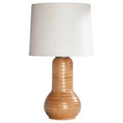 Swedish Designer, Table Lamp, Ceramic, Metal, Sweden, 1930s