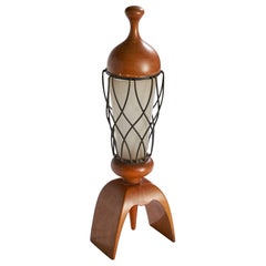 Aldo Tura, Lampada da tavolo, Wood, Metallo, Acrilico, Italia, anni '60
