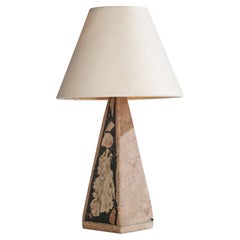 Swedish Designer, Table Lamp, Fossil Stone, Sweden, 1970s