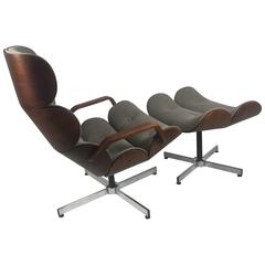 George Muhlhauser for Plycraft Chair and Ottoman, circa 1960s
