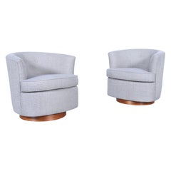 Vintage Walnut Swivel Lounge Chairs