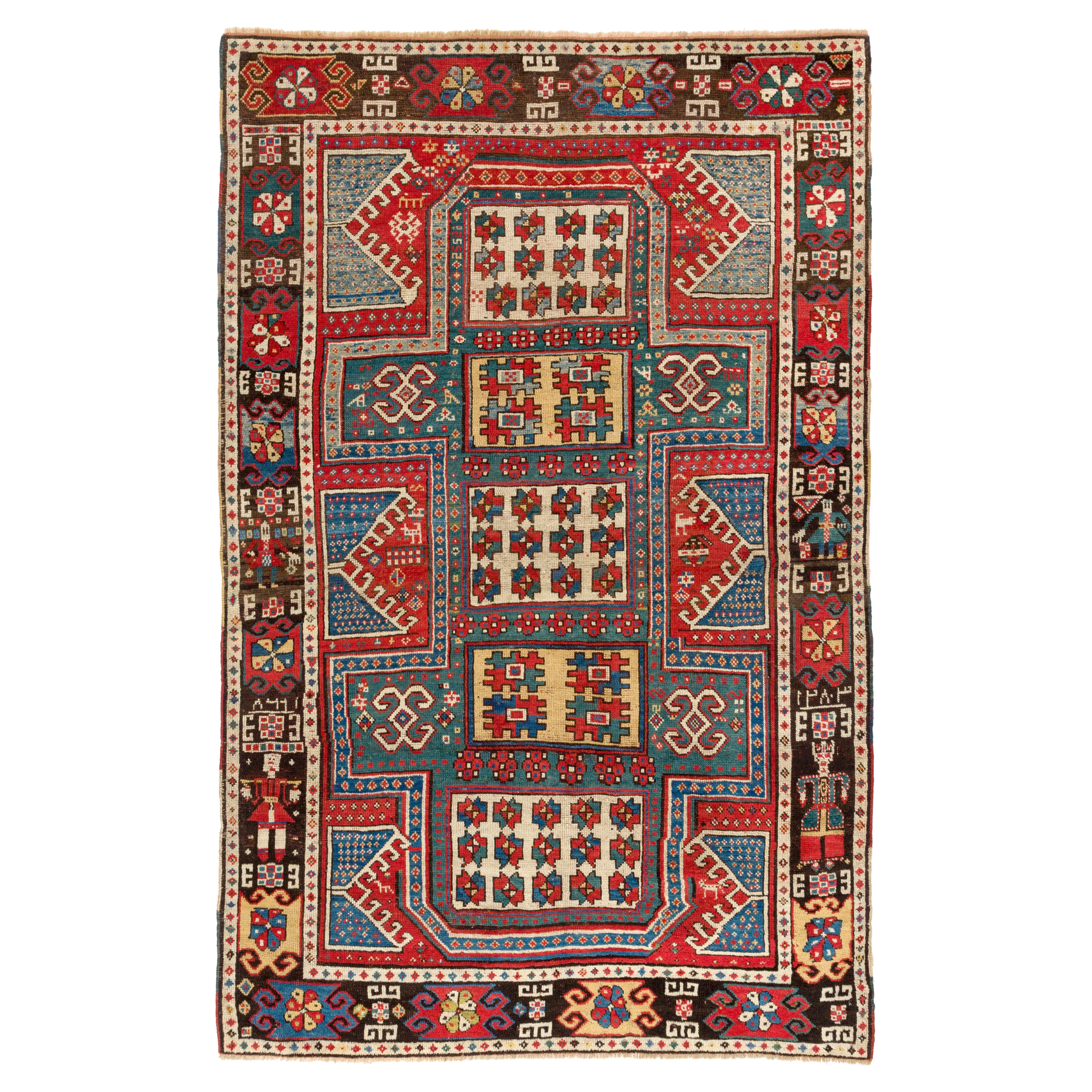 4'5'' x 7' Caucasian Wedding Rug, The Best of a Small Group of Sewan Kazak Rugs