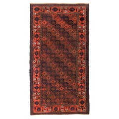 Rara alfombra antigua tribal baluch de Afganistán, hacia 1880, 100% lana