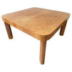 German Artdeco Oak Root Wood Veneer Modernist Coffee Table by Bruno Paul 1920s