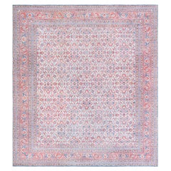Doris Leslie Blau Alfombra india antigua de lana hecha a mano en Agra