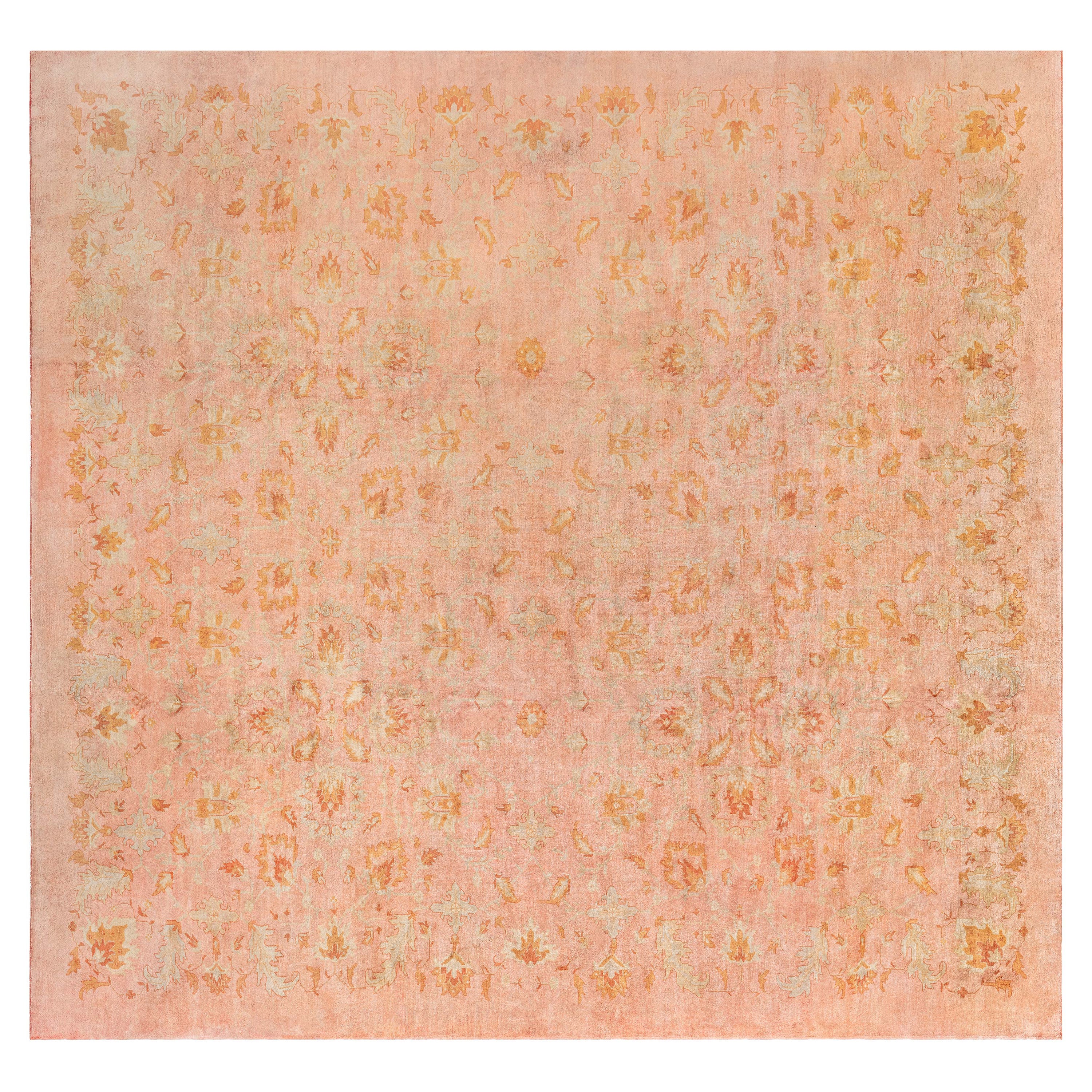 Doris Leslie Blau Oversized Turkish Oushak Botanic Handmade Wool Rug