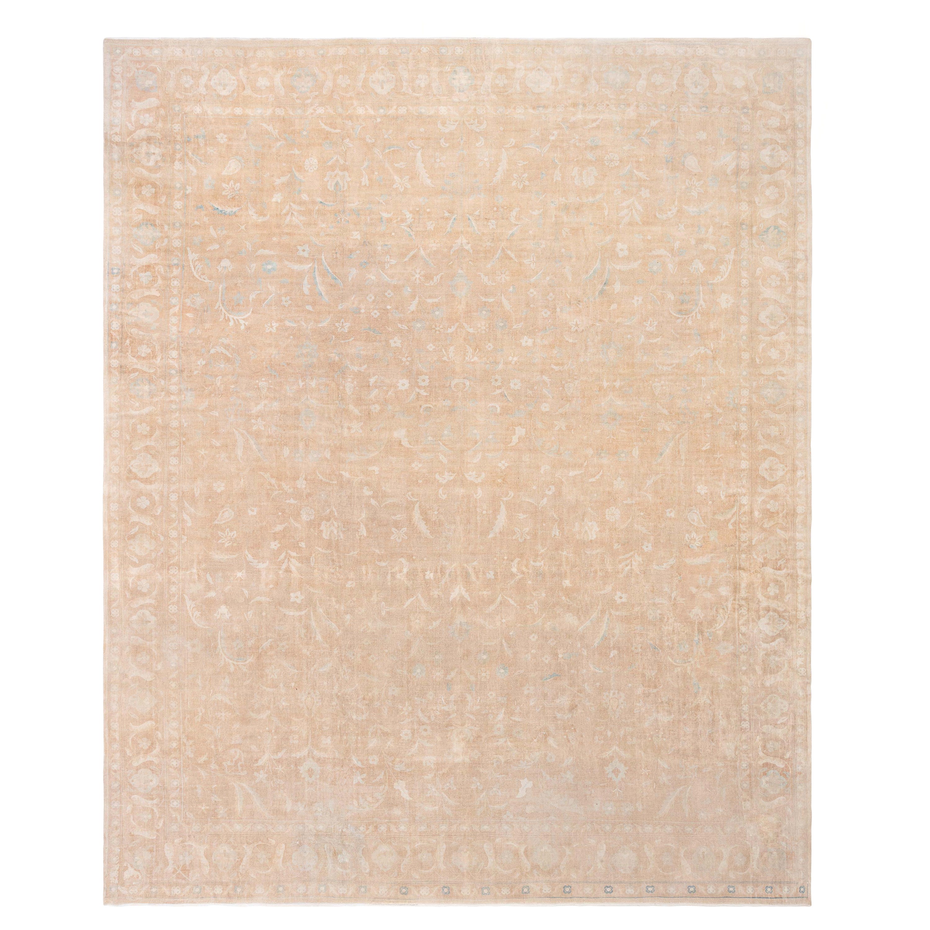 Doris Leslie Blau Large Indian Antique Brown Handmade Wool Rugs by Doris Leslie Blau