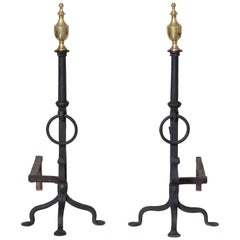 Large Pair of Federal Style Andirons