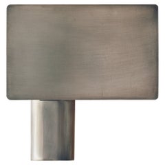 Contemporary Shield Brushed Silver Aluminum Wall Light by Henry Wilson