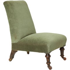 Antique Edwardian Upholstered Slipper Chair