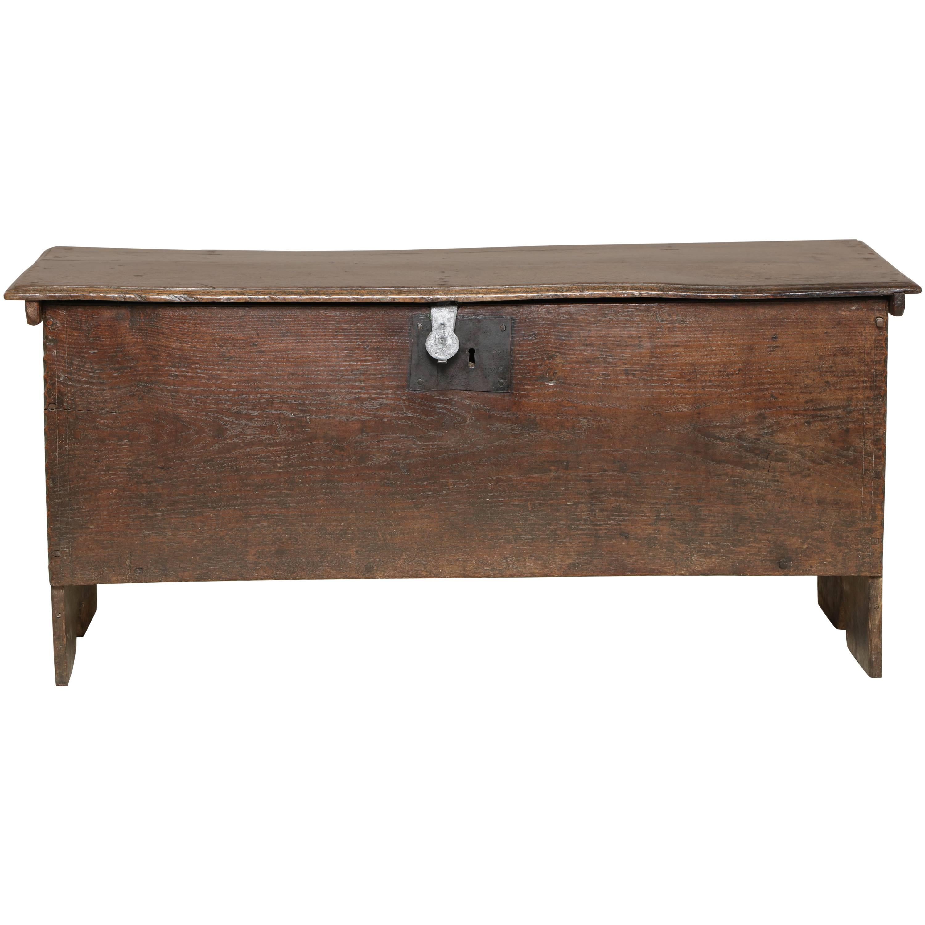 18th Century Oak Six Plank Coffer