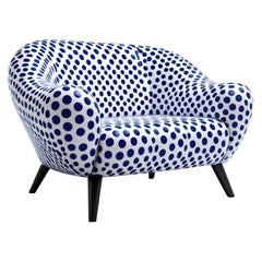 Blue Polkadot Lounge Chair