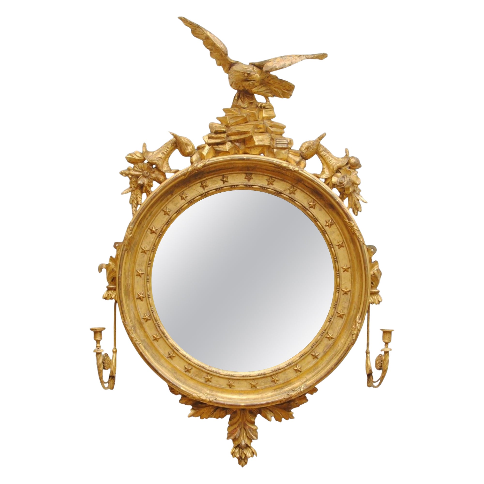 Regency Giltwood Convex Mirror
