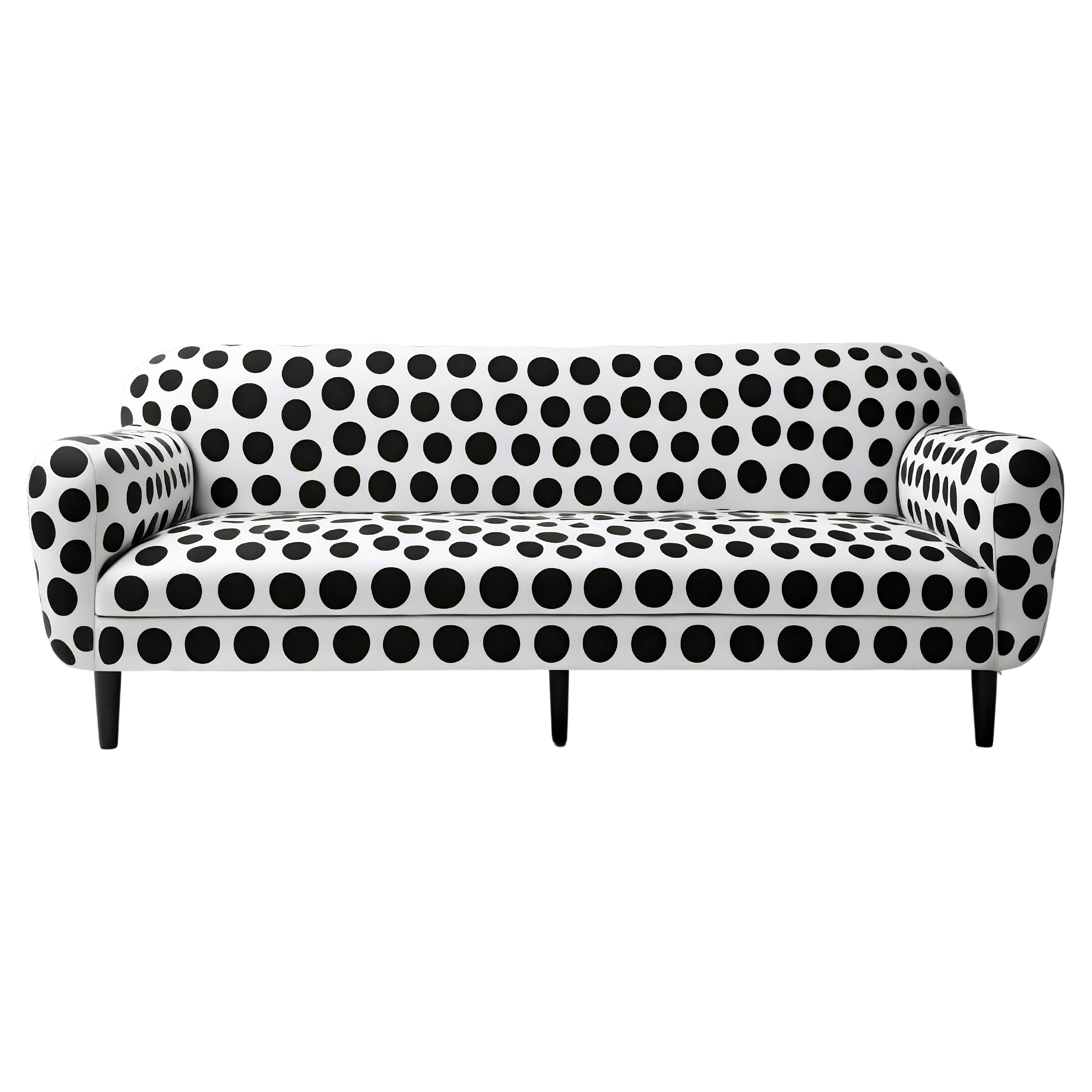 Sofá Artisanal Polkadot Negro 3 Plazas