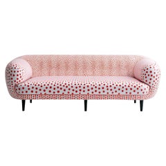 Artisanal Rotes Polkadot 3-Sitzer Sofa