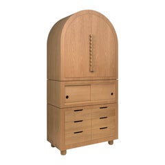 Jackson Highboy - Armoire moderno in stile Art Deco e Memphis in Oak Oak