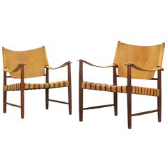Beautiful Safari Lounge Chairs in the Style of Børge Mogensen, Hans J. Wegner