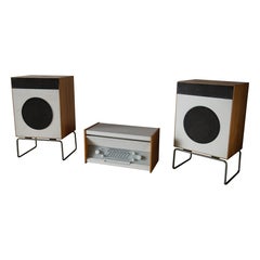 Paire de compositeurs Braun Stereo Atelier 1-81 de Dieter Rams + Braun L2, 1958, RARE
