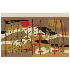 Vintage René Fumeron Pictorial Tapestry “Calypso”  Rug & Kilim
