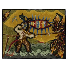 Vintage Jean Lurcat Pictorial Tapestry “The Bribeur”  Rug & Kilim