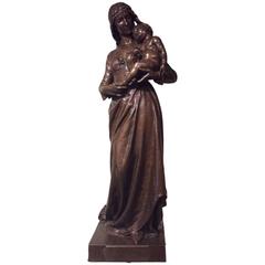 Clothilde De Surville, Bronze by Jean Gautherin, Barbedienne Foundry, France 
