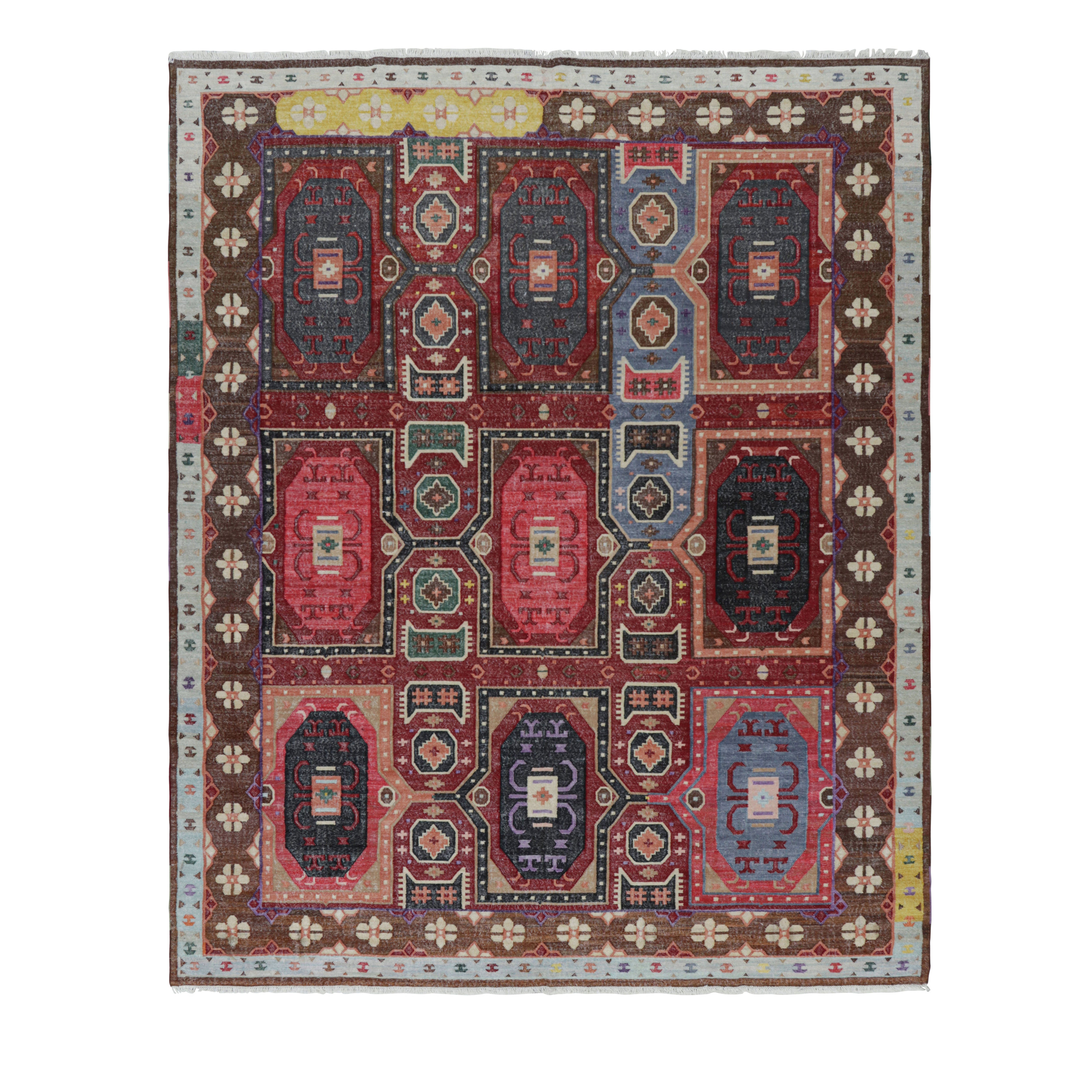 Rug & Kilim's Modern Classics Flachgewebe in Rot mit bunten geometrischen Mustern