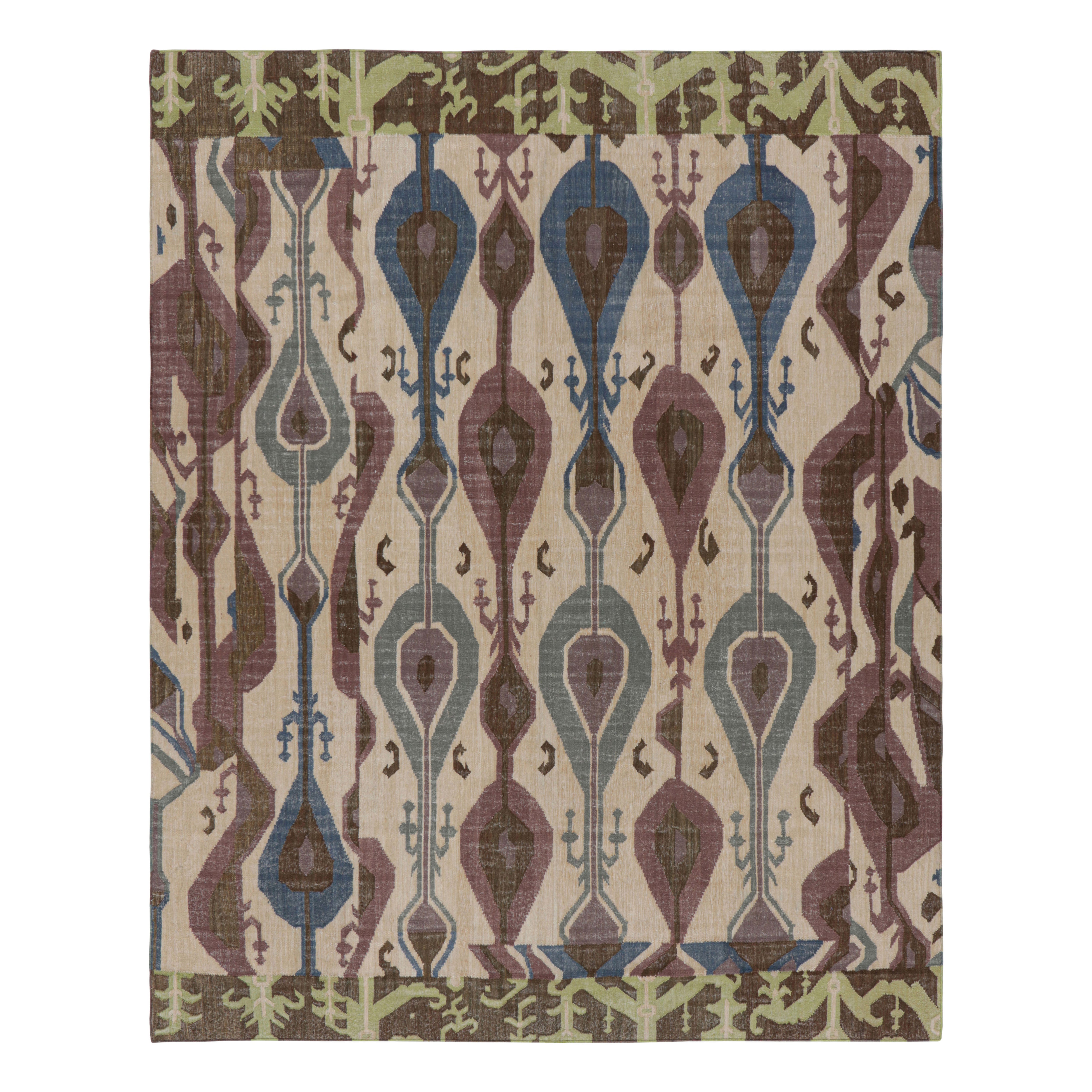 Rug & Kilim’s Modern Classics Flatweave Rug in Beige-Brown with Ikats Patterns