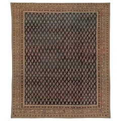 Doris Leslie Blau Alfombra antigua de lana india Agra hecha a mano