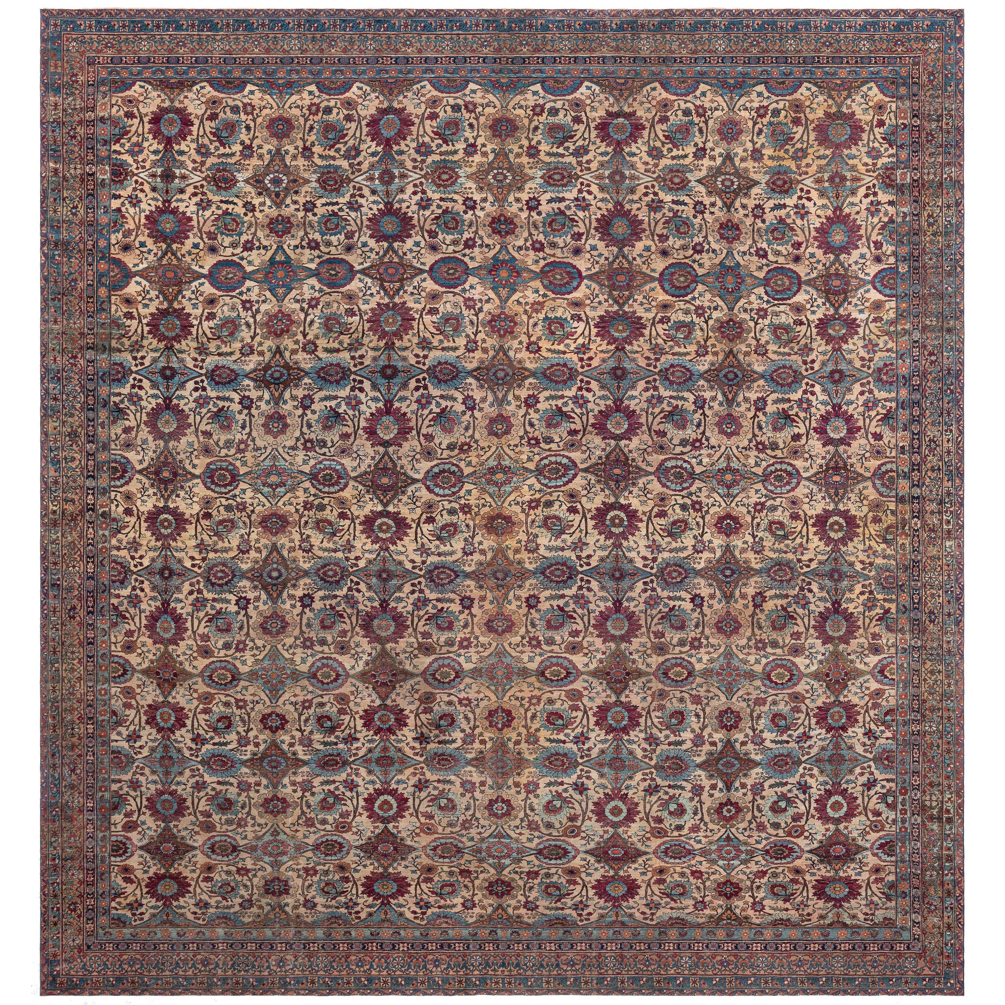 Doris Leslie Blau Tappeto persiano Kirman Botanic extra large dei primi del Novecento in vendita
