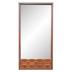 Grand miroir vintage de style brutaliste moderne du milieu du siècle dernier