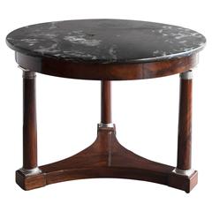Large Flame Mahogany Empire Guéridon - Table with Silver Mounts