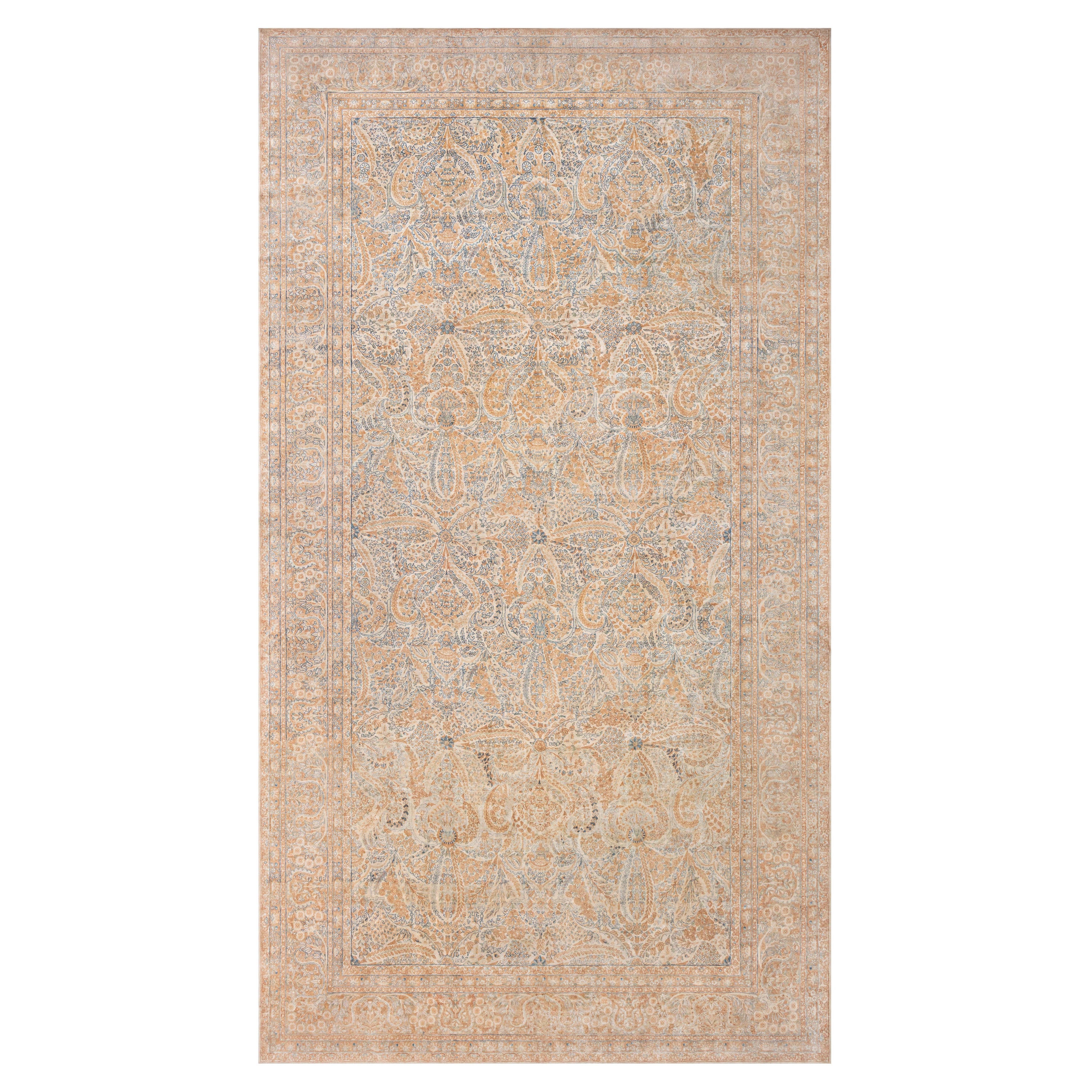 Doris Leslie Blau Early 20th Century Persian Tabriz Botanic Handmade Wool Rug For Sale
