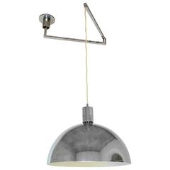 Chromed Swing Arm Ceiling Lamp by Franco Albini for Sirrah, Italy, 1969