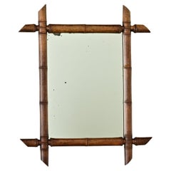 Vintage French Faux Bamboo Mirror