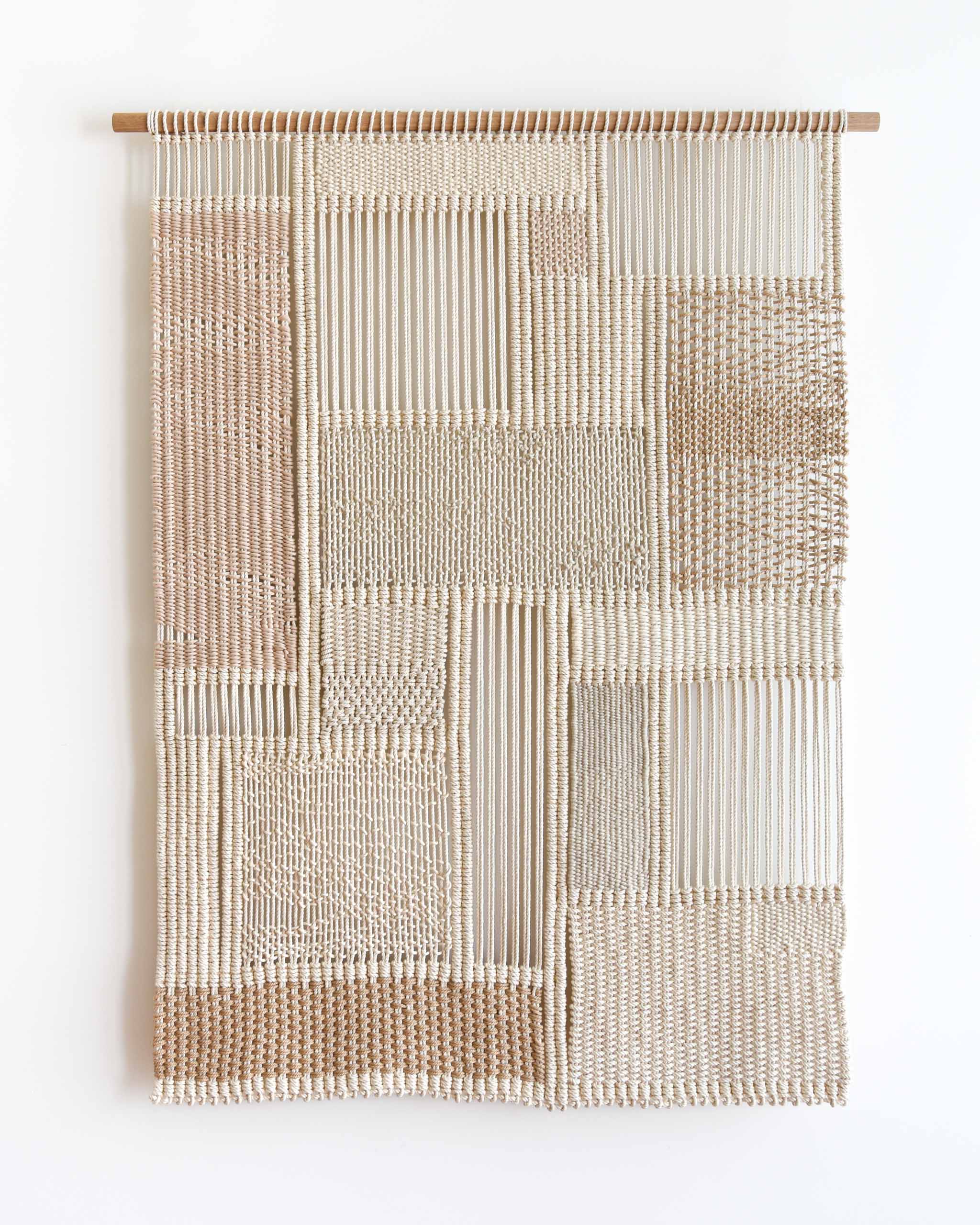 Fiber Art Tapestry, Macrame / Woven Wall Hanging, VITRUM 82 by TAMAR SAMPLONIUS