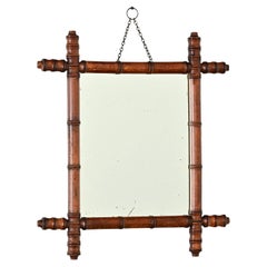 Vintage Französisch Faux Bamboo Spiegel