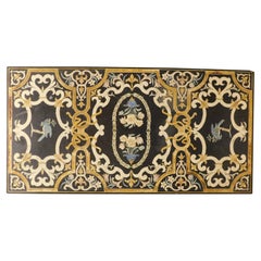 Inlaid panel in scaiola, table top with rich inlays, Rome Italy