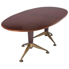 An Andrew J Milne Rosewood Table of Elliptical Form