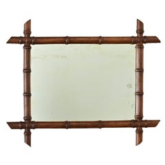 Vintage French Faux Bamboo Mirror