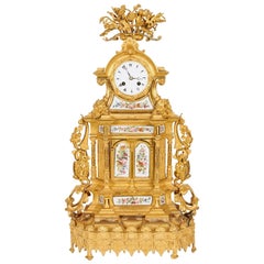 Horloge française Napoléon III en bronze doré et opaline pour Turquie ottomane