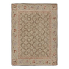 Rug & Kilim's Aubusson-Teppich in Brown-Beige mit Blumenmustern