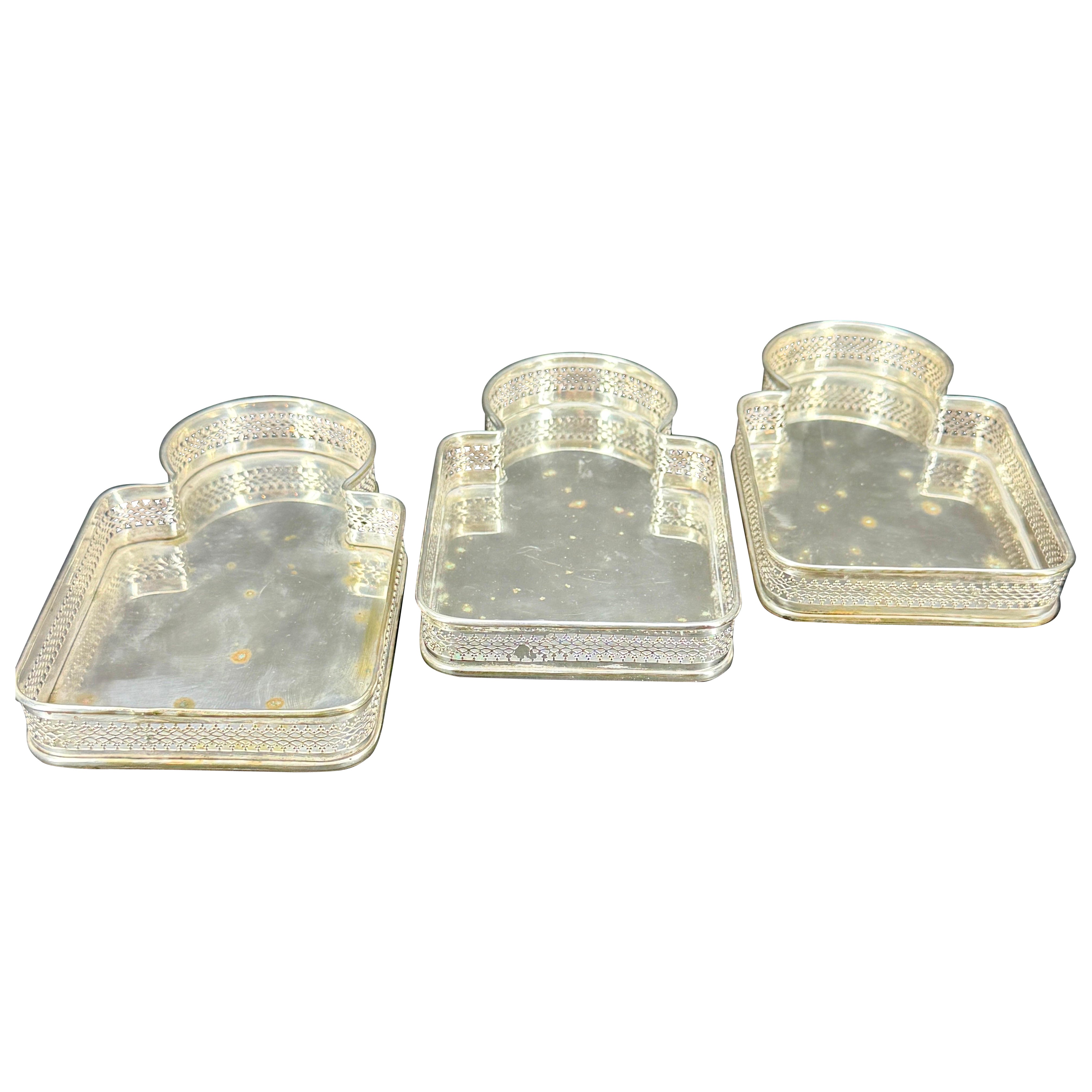 Juego de 3 bandejas para bebidas de Saks Fifth Ave de mediados de siglo en venta