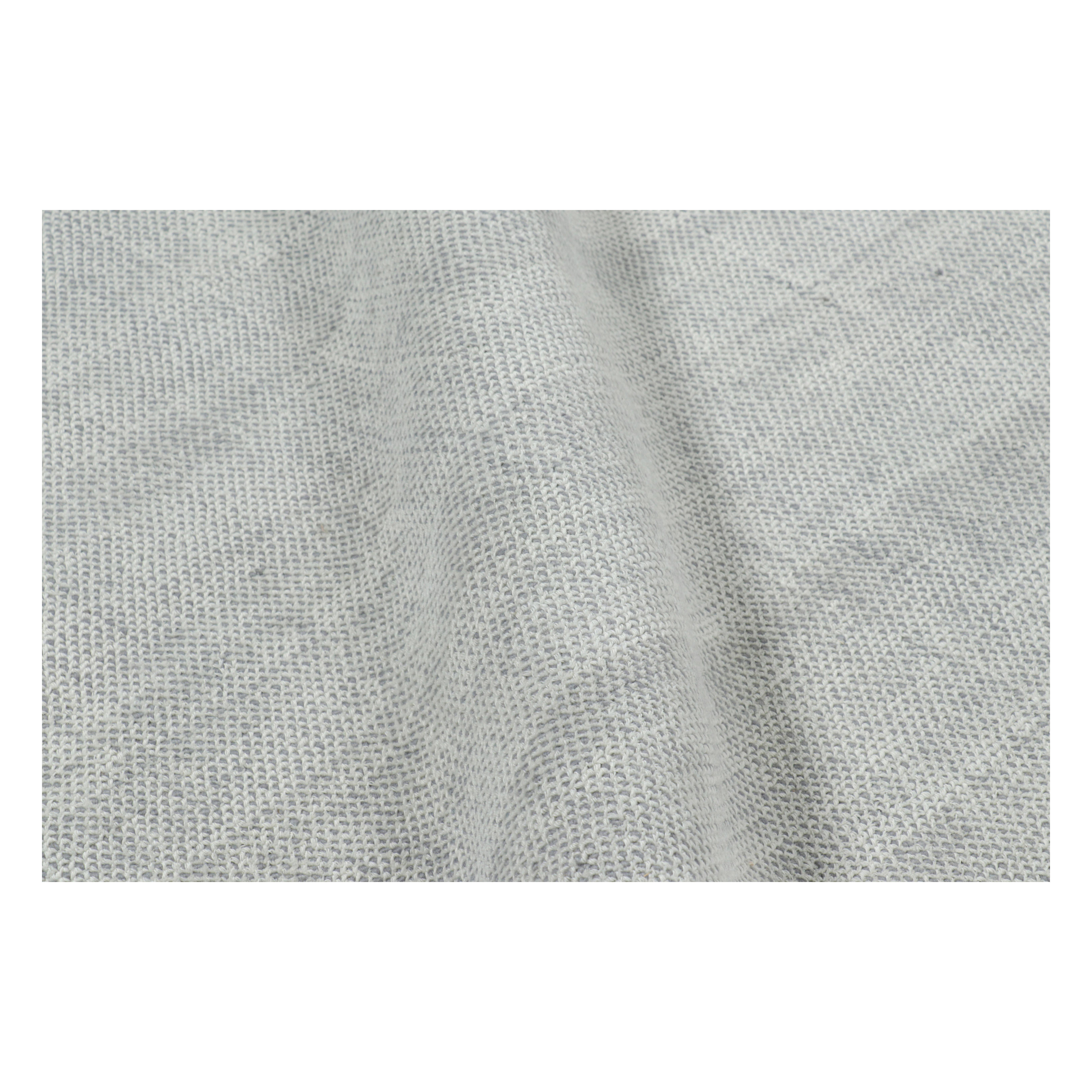 Rug & Kilim’s Oversized Textural Rug in Light Gray and Blue Tones & Striae