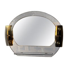 Vintage Fontana Arte mirror by Luigi Fontana, 1970s Italy