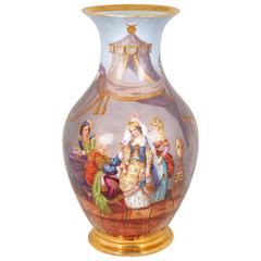 French Hand-Painted Porcelain Vase for the Turkish Ottoman Market / Orientalist