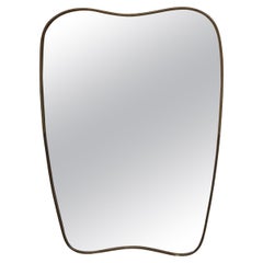 Midcentury Italian brass wall mirror attributed to Gio Ponti, Italy 1950