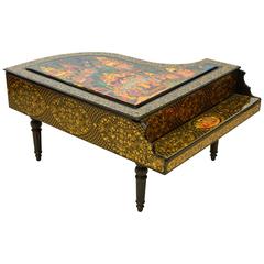 Vintage Very Rare & Unusual Russian Lacquer Wood Piano Storage Box Palekh Monumental