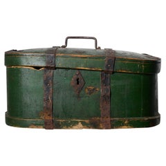 Antiguo Forskrin sueco, caja de viaje de arte popular del siglo XVIII, estado original