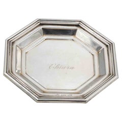 Vintage Silver Coaster with the name "Chiara" Engraved, italy, mid-20th Century